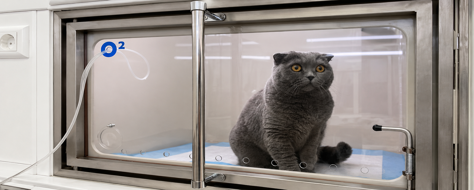 Кошка в боксе стационара